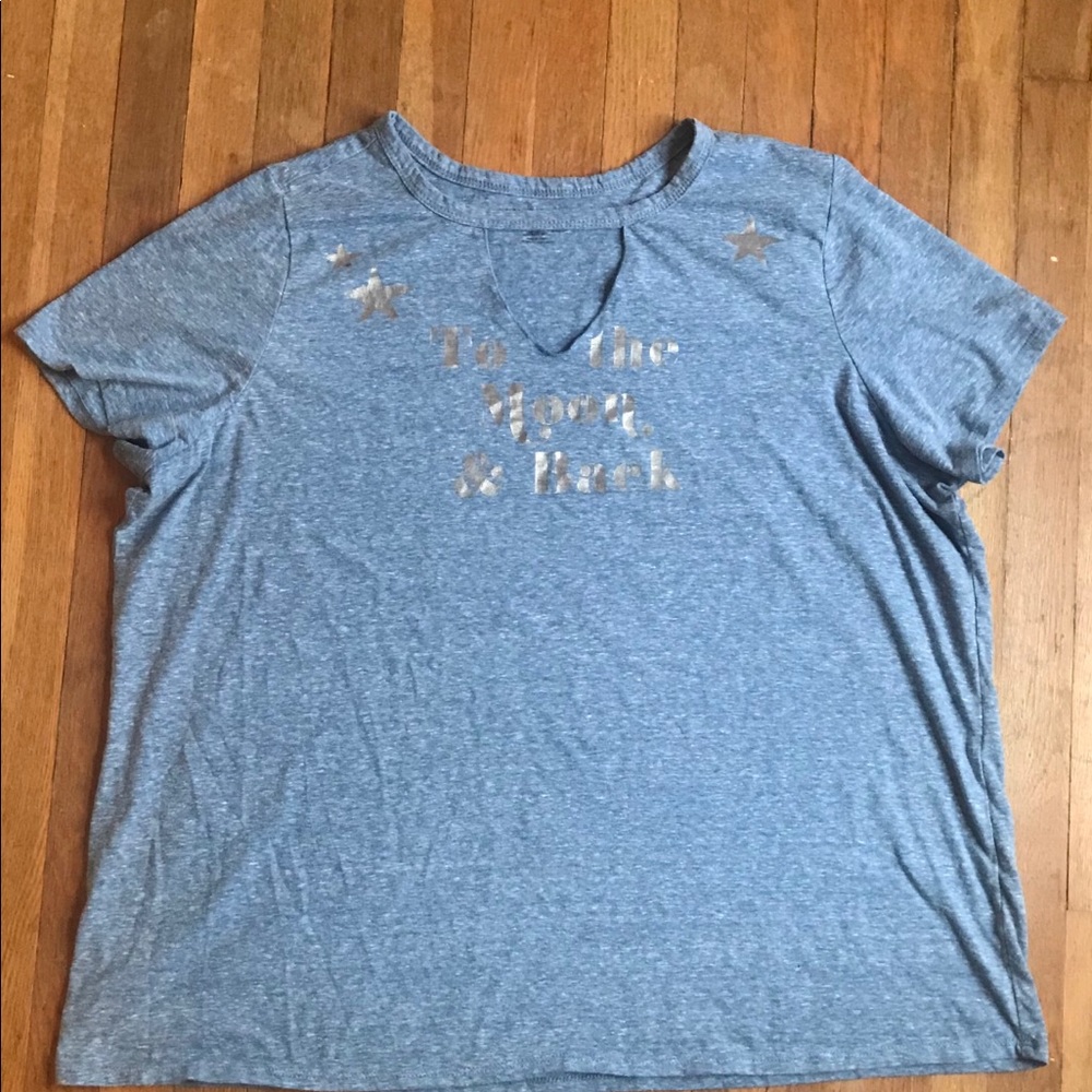 Lane Bryant Split neck Tee, To the moon and back
